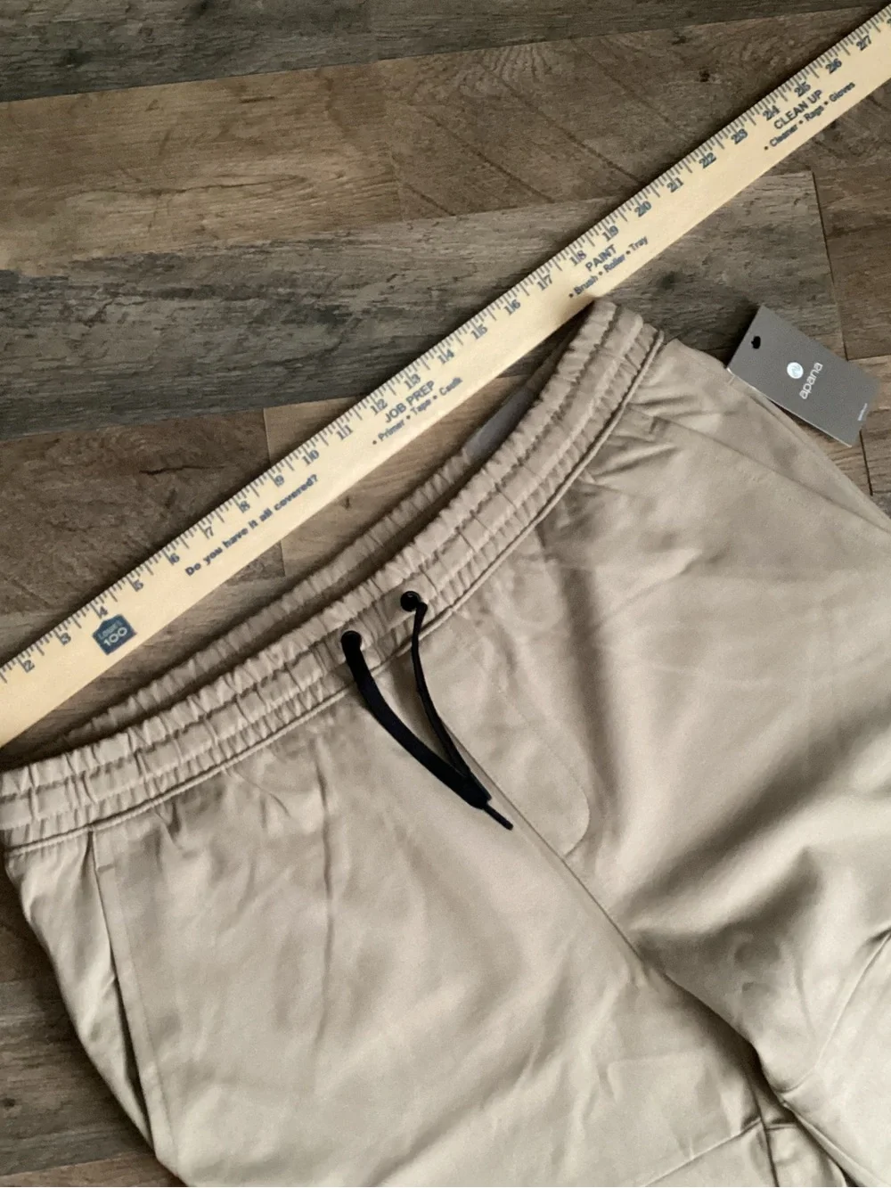 Apana Men's Drawstring Joggers - Beige with Black Drawcord
